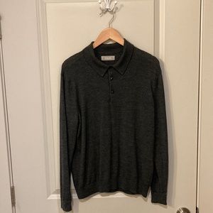Everlane Easy Merino Polo - Dark Grey